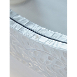 Зеркало круглое инкрустированное раковинами устриц Bone Inlay Dome Mirror White варинант исполнения - 5 | Loft Concept в Красноярске
