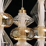 Люстра с плафонами из прозрачного и янтарного стекла в виде шаров и ромбов Gabriel Scott Luna варинант исполнения - 11 | Loft Concept в Красноярске