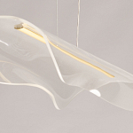 Люстра линейная с прозрачным волнообразным плафоном Wave Line варинант исполнения - 9 | Loft Concept в Красноярске