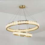 Люстра с 2-мя кольцами из натурального камня с регулируемыми плафонами Durability of Stone варинант исполнения - 3 | Loft Concept в Красноярске