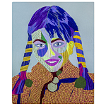 Картина с вышивкой Портрет wall panel People with the yellow ear 3 варинант исполнения - 3 | Loft Concept в Красноярске