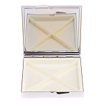 Таблетница карманная квадратная с 4-мя отделениями с зеркалом и накладкой из натурального камня Содалит Silver Stone Pillboxes варинант исполнения - 3 | Loft Concept в Красноярске