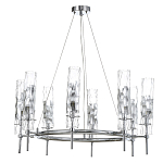 Люстра подвесная круглая с 8-ю цилиндрическими плафонами из стекла LIAISON варинант исполнения - 1 | Loft Concept в Красноярске