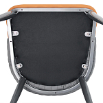 Стул оранжевый с высокой спинкой из искуственной кожи на серых металлических ножках Enigma Orange варинант исполнения - 5 | Loft Concept в Красноярске