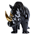 Статуэтка черный носорог с золотыми рогами Golden Horned Black Rhino варинант исполнения - 2 | Loft Concept в Красноярске