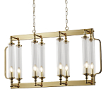 Люстра прямоугольная с 8-ю стеклянными плафонами цилиндрической формы Jeanette варинант исполнения - 1 | Loft Concept в Красноярске