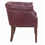 Кресло низкое из натуральной кожи на 4-х деревянных ножках из массива бука Chloe Leather Armchair vine варинант исполнения - 2 | Loft Concept в Красноярске