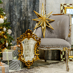 Зеркало настенное в ажурной раме золотого цвета с эффектом старины Classic Ornament Mirror варинант исполнения - 2 | Loft Concept в Красноярске