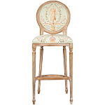 Барный стул из массива бука светло-зеленый с растительным орнаментом Raffael Angel Green Bar stool варинант исполнения - 1 | Loft Concept в Красноярске