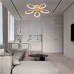 Потолочная люстра с 5-ю светодиодными лампами с золотистым каркасом Ring of Fire варинант исполнения - 1 | Loft Concept в Красноярске