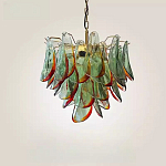 Люстра стеклянная с зелеными лепестками Green Leaf Fall варинант исполнения - 3 | Loft Concept в Красноярске