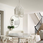 Люстра белая с несколькими ярусами деревянных палочек Bright Wooden Chandelier варинант исполнения - 6 | Loft Concept в Красноярске