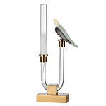 Настольная лампа с прозрачной трубкой и декоративной фигуркой птицы на бронзовой подставке Ganthea варинант исполнения - 1 | Loft Concept в Красноярске