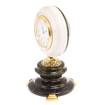 Часы настольные бронзовые из натуральных камней Мрамор и Змеевик Stone Clock варинант исполнения - 5 | Loft Concept в Красноярске