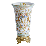 Ваза из фарфора на бронзовом основании Turquoise Blooming Garden варинант исполнения - 1 | Loft Concept в Красноярске