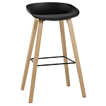 Барный стул на ножках из натурального дерева Boras Black варинант исполнения - 1 | Loft Concept в Красноярске