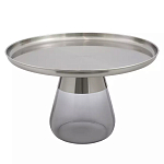 Кофейный столик с основанием из закаленного стекла Classic Round Gray Table варинант исполнения - 1 | Loft Concept в Красноярске