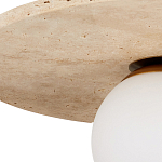 Потолочный светильник из травертина с плафоном из белого матового стекла Marble Glow варинант исполнения - 1 | Loft Concept в Красноярске