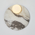 Бра круглое с каменным основанием и плафоном из стекла Shaw Marble Lighting варинант исполнения - 1 | Loft Concept в Красноярске