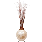 Торшер из перламутра на металлическом каркасе Indonesian Comet варинант исполнения - 3 | Loft Concept в Красноярске