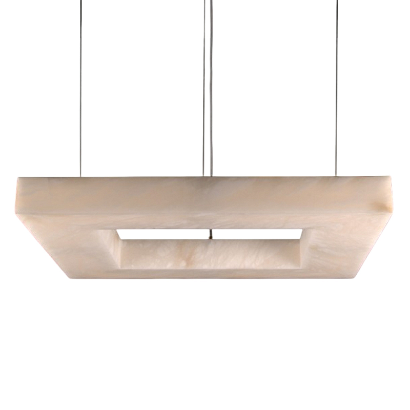 Люстра с квадратным каменным плафоном Calcite Square Light Латунь Белый Люстра с квадратным каменным плафоном Calcite Square Light Латунь Белый в Красноярске | Loft Concept