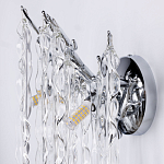 Бра цвета хром с ветвями и прозрачными стеклянными подвесками в виде вытянутых спиральных капель Droplet Chandelier варинант исполнения - 6 | Loft Concept в Красноярске