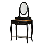 Трельяж черный из массива березы с зеркалом и ящиком Vintage варинант исполнения - 1 | Loft Concept в Красноярске