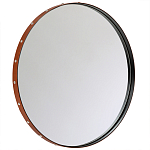 Зеркало овальное в металлической раме с кожаной отделкой Loft in Reflection варинант исполнения - 1 | Loft Concept в Красноярске