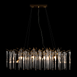 Люстра подвесная прямоугольная с бронзовыми акцентами и прозрачными стеклянными каплями Droplet Chandelier варинант исполнения - 2 | Loft Concept в Красноярске