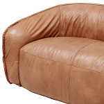 Трехместный диван с кожаной обивкой коричневый Coste Leather Sofa варинант исполнения - 5 | Loft Concept в Красноярске