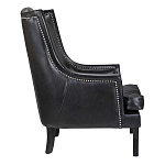 Кресло из натуральной кожи на 4-х деревянных ножках из массива бука Daniel Leather Armchair black варинант исполнения - 2 | Loft Concept в Красноярске