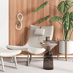 Бра с белым плафоном в форме восьмерки и круглым основанием Luke Lampco Tracer Lamp варинант исполнения - 6 | Loft Concept в Красноярске