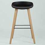 Барный стул на ножках из натурального дерева Boras Black варинант исполнения - 3 | Loft Concept в Красноярске