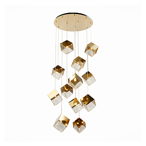 Потолочная люстра Pyrite Chandelier golden cube 12