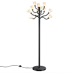 Торшер с плафонами из белых фарфоровых цветов на изогнутых ветвях Floralis варинант исполнения - 3 | Loft Concept в Красноярске