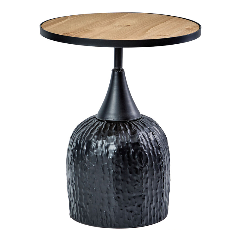 Приставной столик с факутрным черным основанием Ethiopia Кремовый Черный в Красноярске | Loft Concept 