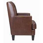 Кресло из натуральной кожи c мягкими подлокотниками на 4-х деревянных ножках из массива бука Joseph Armchair brown варинант исполнения - 2 | Loft Concept в Красноярске