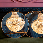 Зеркало настенное в раме золотого цвета с декором птица на ветке Mirror Portal варинант исполнения - 3 | Loft Concept в Красноярске