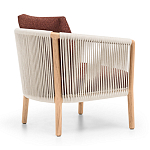 Дизайнерское уличное кресло из массива дерева с веревочной спинкой BOBOLI Armchair варинант исполнения - 4 | Loft Concept в Красноярске