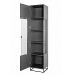 Шкаф-витрина цвета графит с полками и стеклянной дверью Strict Lines варинант исполнения - 3 | Loft Concept в Красноярске