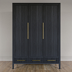 Большой Шкаф Primo Черный дуб с 3 дверьми и 3 выдвижными ящиками варинант исполнения - 1 | Loft Concept в Красноярске