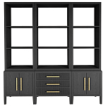 Модульный стеллаж Primo из трех составных элементов Черный дуб варинант исполнения - 1 | Loft Concept в Красноярске