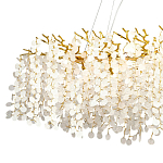 Линейная люстра с круглыми хрустальными подвесками Fairytree Gold Crystal Branches Linear Chandelier  варинант исполнения - 2 | Loft Concept в Красноярске