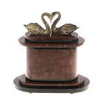 Часы настольные из натурального камня с декором в виде двух лебедей Swans Stone Clock варинант исполнения - 7 | Loft Concept в Красноярске