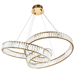 Подвесная люстра в виде изогнутых колец с хрустальным декором Ring Horizontal Oculus Gold Light Chandelier варинант исполнения - 3 | Loft Concept в Красноярске