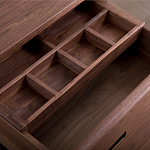 Прикроватный столик деревянный с 2-мя ящиками Moon Walnut Furniture варинант исполнения - 1 | Loft Concept в Красноярске