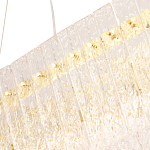 Люстра подвесная овальная с рельефными стеклянными панелями и золотым металлическим каркасом Textured Glass Chandelier варинант исполнения - 3 | Loft Concept в Красноярске