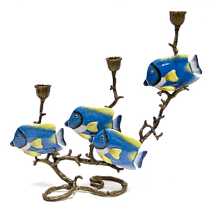 Подсвечник Синие рифовые рыбки