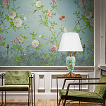 Настольная лампа голубая с изображением птиц Slip Away варинант исполнения - 5 | Loft Concept в Красноярске