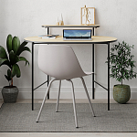 Стол письменный овальной формы с полкой LOUB WORKING TABLE BLACK OAK варинант исполнения - 2 | Loft Concept в Красноярске